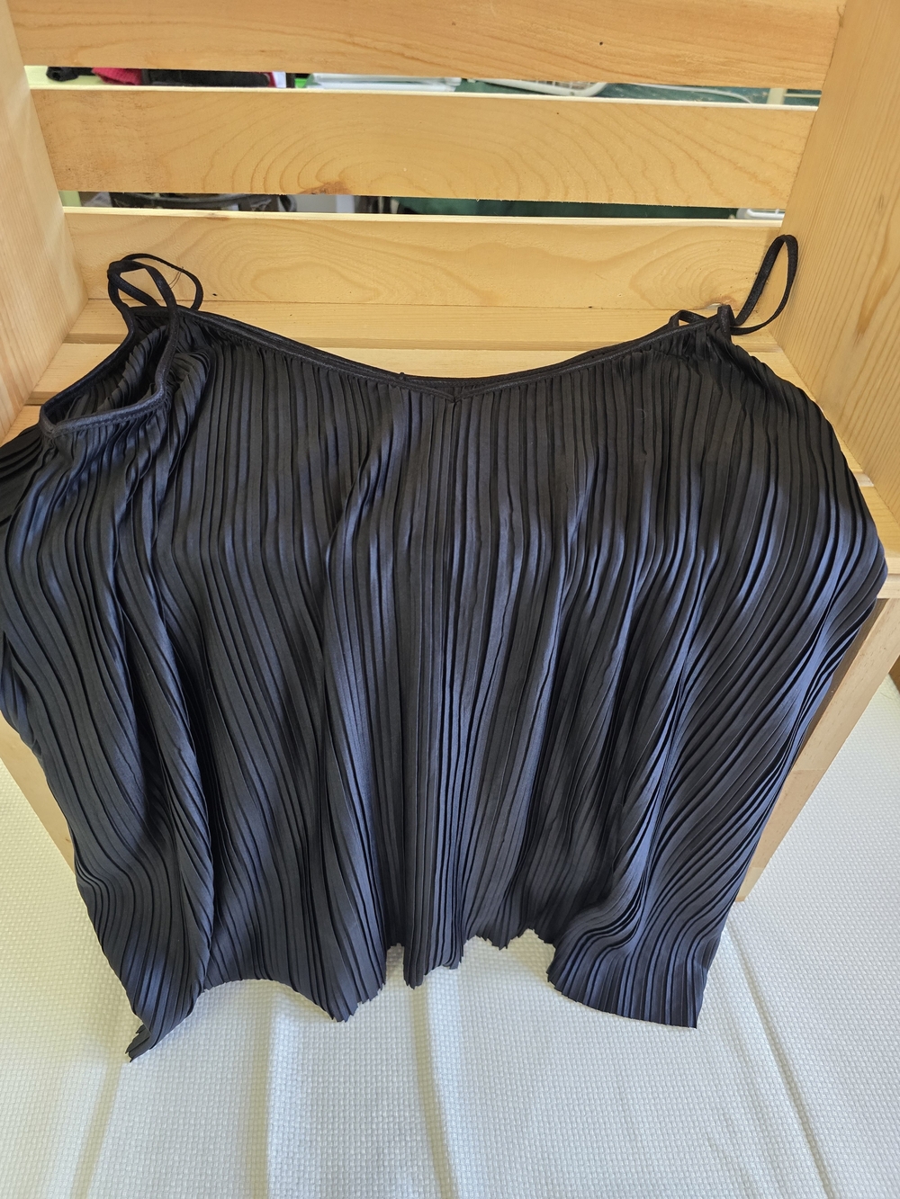Maurices Black Pleated Spaghetti Strap Tank Top